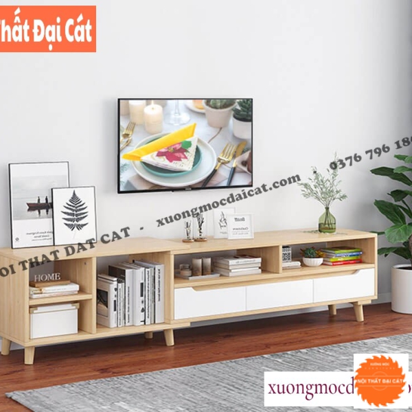Kệ tivi gỗ đẹp cho gia đình trẻ KTV408
