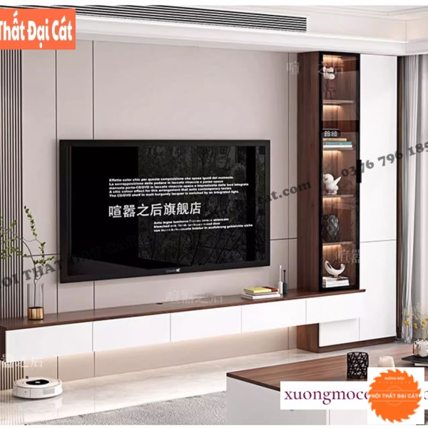 Kệ tivi kết hợp tủ trang trí KKH098