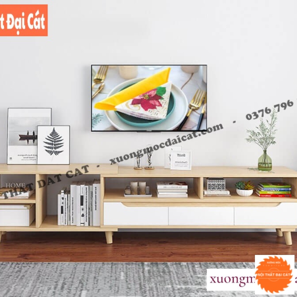 Kệ tivi gỗ đẹp cho gia đình trẻ KTV408