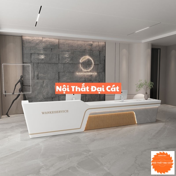 Quầy lễ tân hiện đại bằng gỗ QLT062