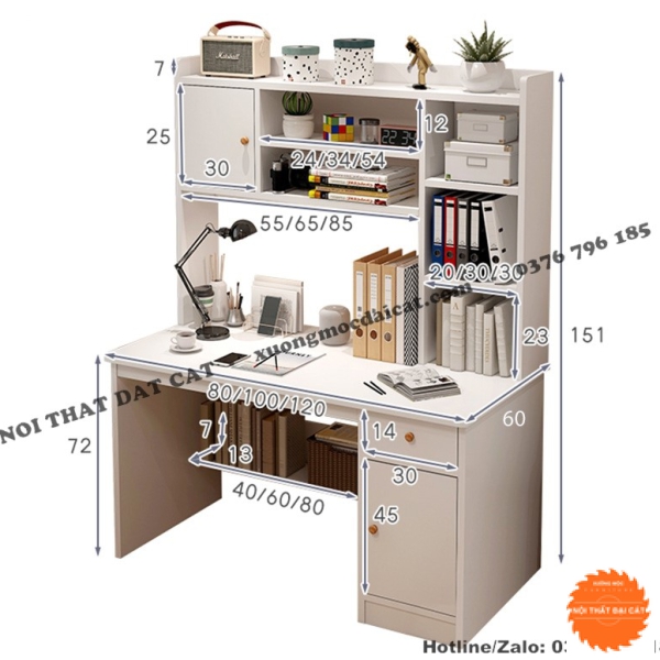 Bàn học gỗ công nghiệp MDF BH061