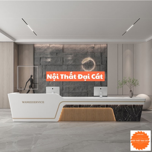 Quầy lễ tân hiện đại bằng gỗ QLT062