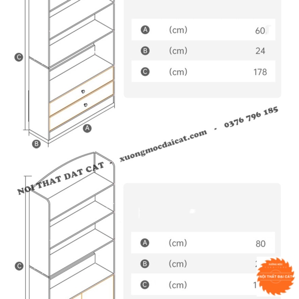 Kệ sách - kệ trang trí gia đình đẹp KS177