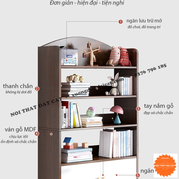 Kệ sách - kệ trang trí gia đình đẹp KS177