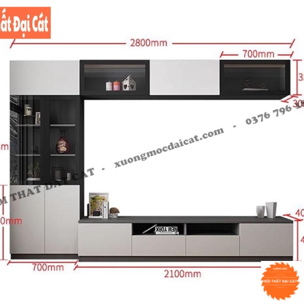 Kệ tủ tivi phòng khách sang trọng KKH100