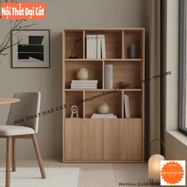 Tủ sách bằng gỗ thiết kế chắc chắn KS193