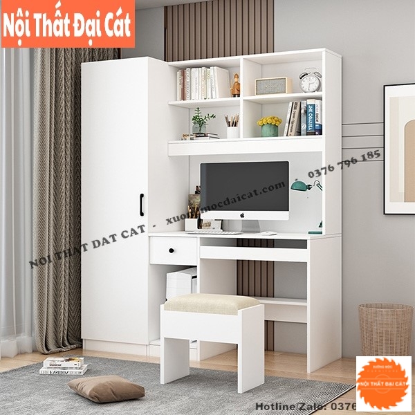 Bàn học kèm tủ quần áo thiết kế hiện đại BH062