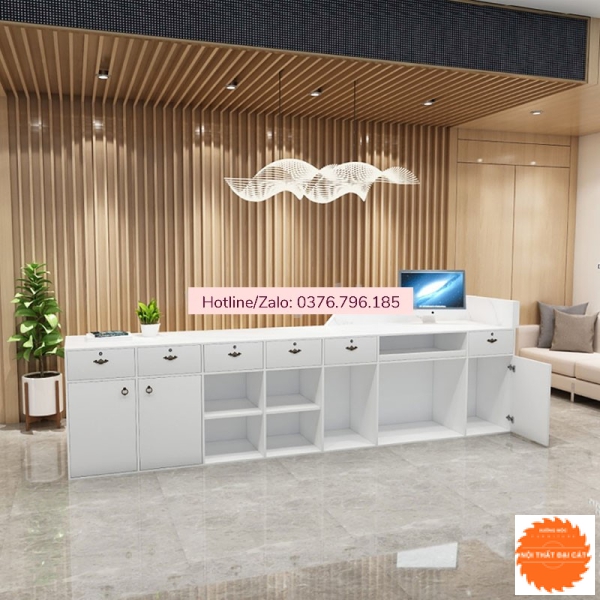 Quầy lễ tân thiết kế hiện đại cho công ty QLT063