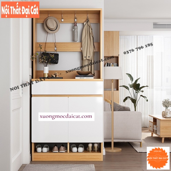 Tủ giày thiết kế kèm giá treo đồ TG221