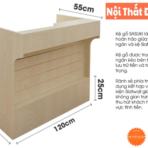 Quầy thu ngân gỗ MDF QTN006
