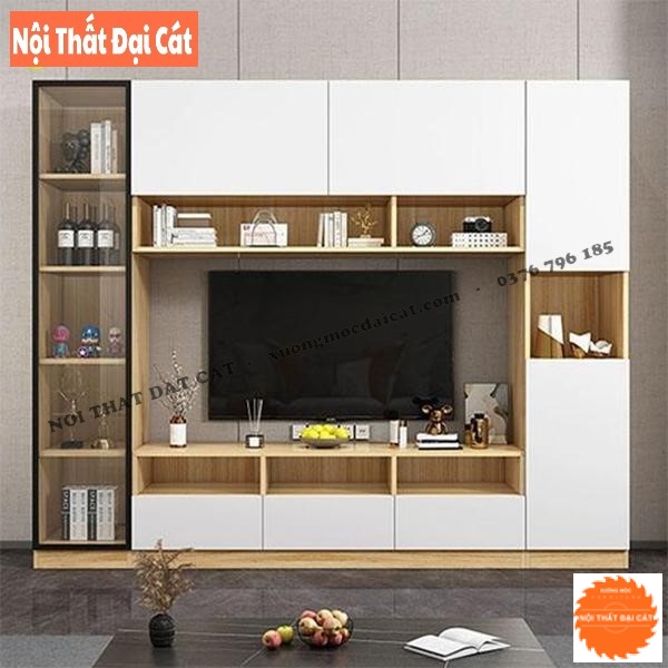 Kệ tivi tích hợp tủ trang trí phòng khách KKH101