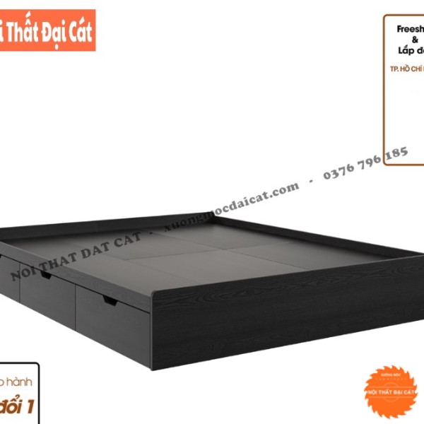 Giường ngủ không đầu giường 3 hộc kéo G118