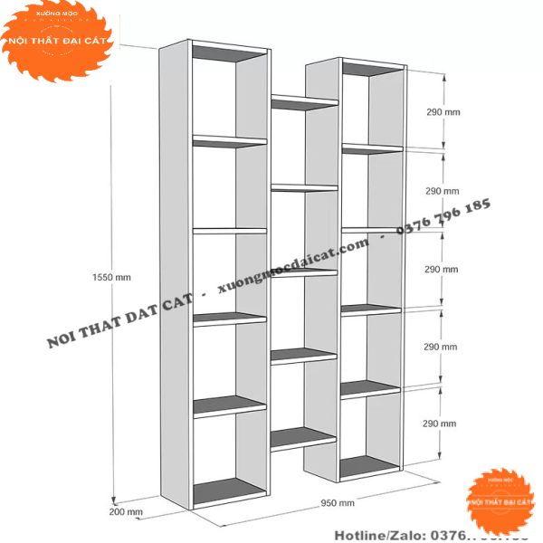 Kệ sách đa năng thiết kế tối giản KS139
