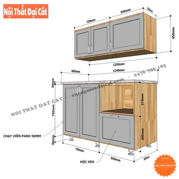 Tủ bếp mini cao cấp TBMN005