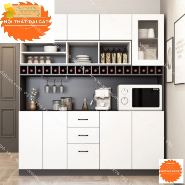 Tủ rượu kết  hợp tủ nhà bếp hiện đại TR039