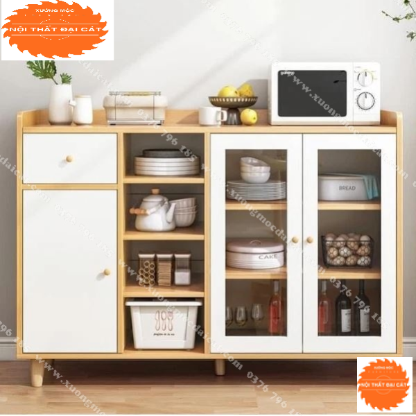 Tủ bếp cửa kính nhiều ngăn cho nhà bếp TBN050
