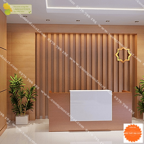 Vách logo cho quầy lễ tân MS0028