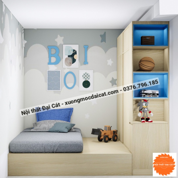 Giường ngủ kèm tủ áo quần tiện nghi MS0022