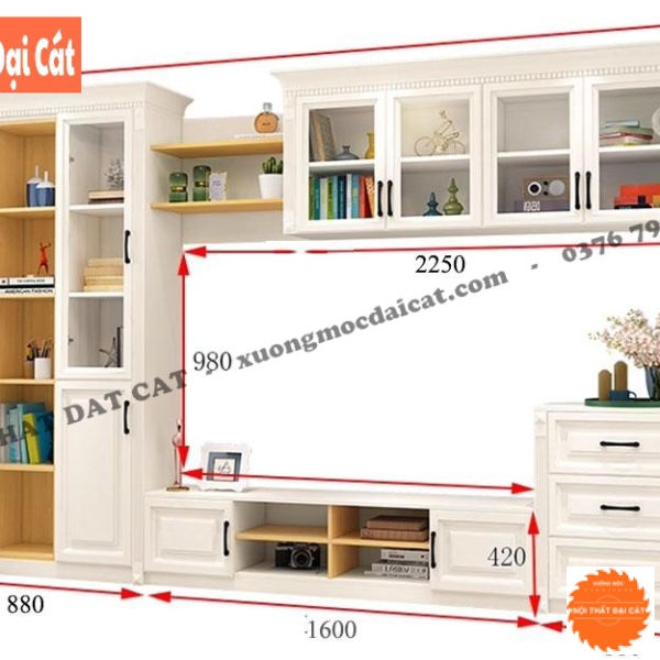 Tủ kệ tivi phong cách Bắc Âu KKH102