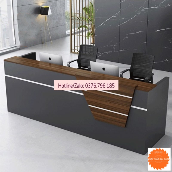 Quầy lễ tân chữ I đẹp QLT065