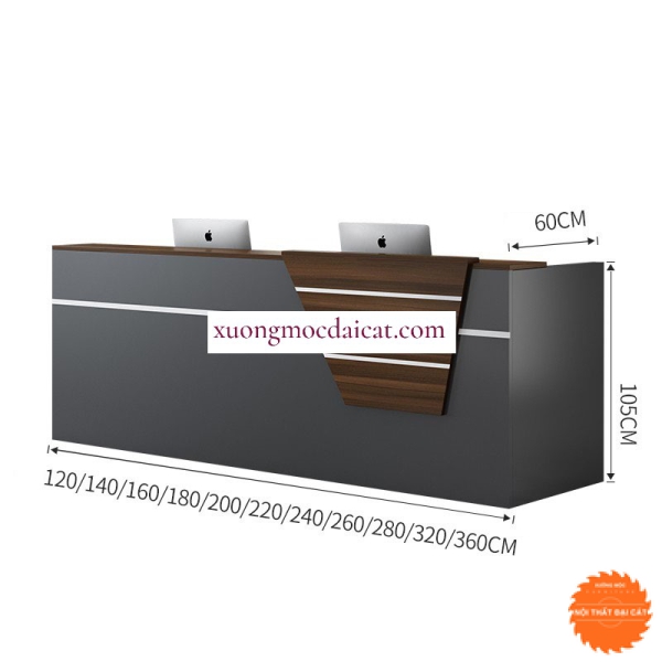 Quầy lễ tân chữ I đẹp QLT065
