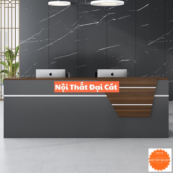 Quầy lễ tân chữ I đẹp QLT065