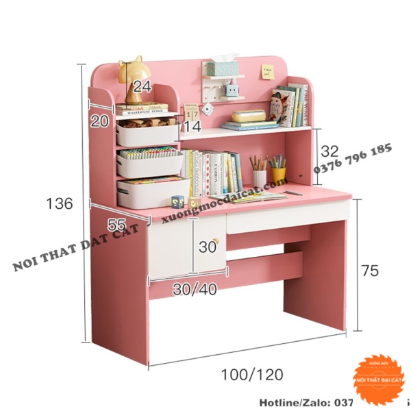 Bàn học bằng gỗ đa năng cho học sinh BH065