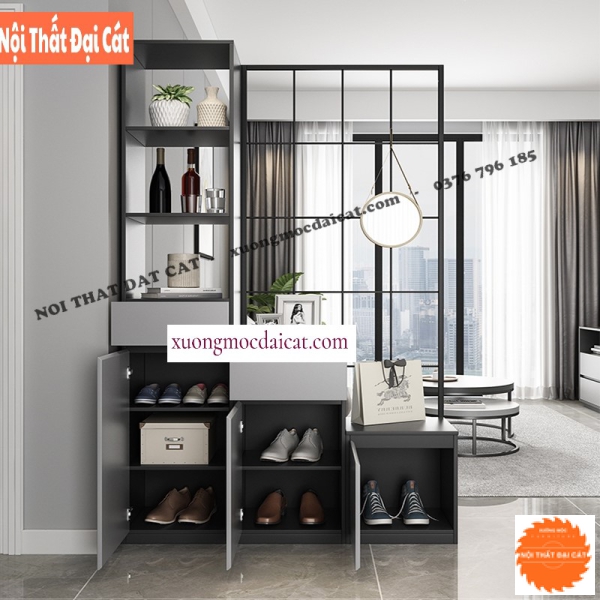Tủ giày thiết kế kết hợp vách ngăn TG224