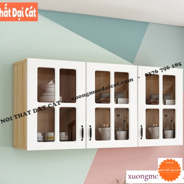 Tủ bếp treo tường gỗ cánh kính TBN083