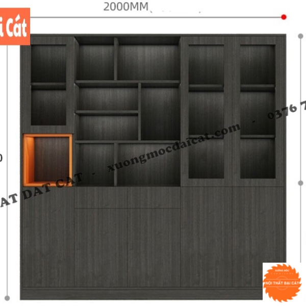 Kệ - tủ sách hiện đại tích hợp nhiều ngăn KS182