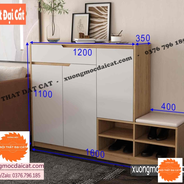 Tủ giày gỗ phong cách đẹp TG225