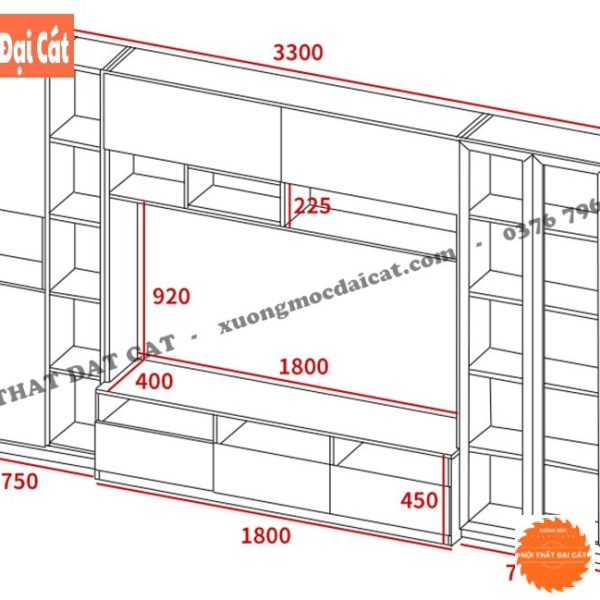 Kệ tivi kết hợp tủ sang trọng KKH105