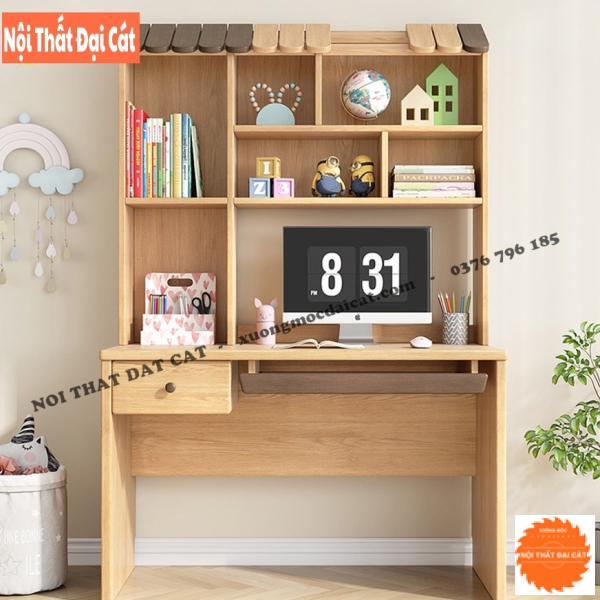 Bàn học sinh liền giá sách gỗ công nghiệp BH067