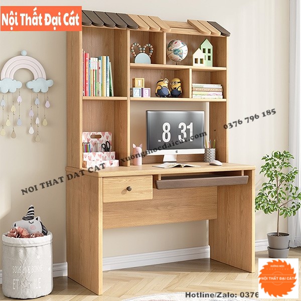 Bàn học sinh liền giá sách gỗ công nghiệp BH067