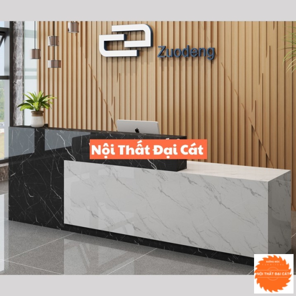 Quầy lễ tân thiết kế 2 màu QLT069