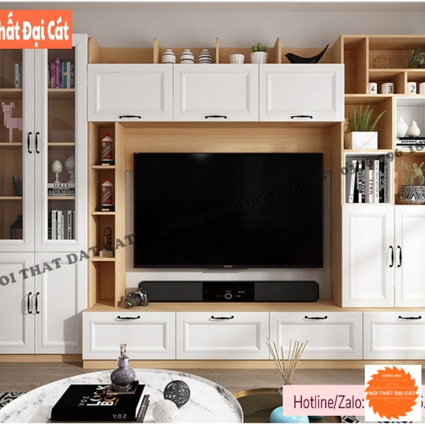 Kệ tivi tích hợp tủ trang trí hiện đại KKH106