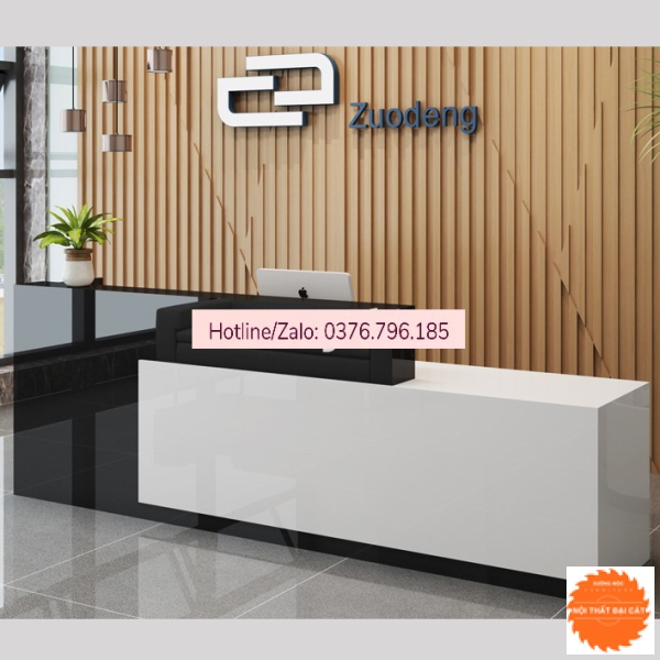 Quầy lễ tân thiết kế 2 màu QLT069