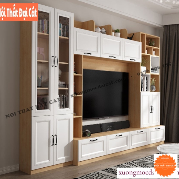 Kệ tivi tích hợp tủ trang trí hiện đại KKH106
