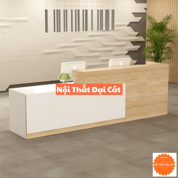 Quầy lễ tân thiết kế 2 màu QLT069
