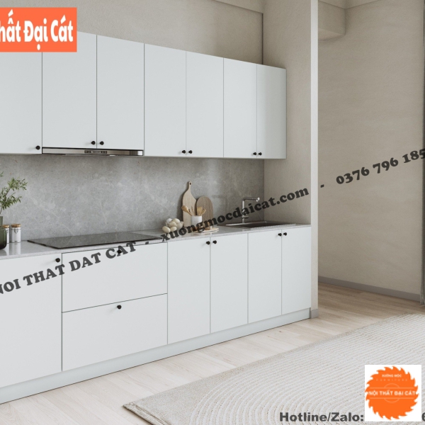 Tủ bếp tone trắng hiện đại cho phòng bếp TB0132
