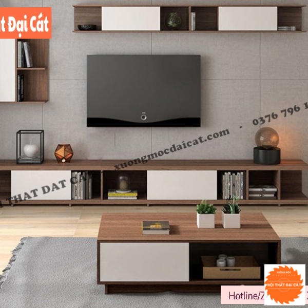 Kệ tivi gỗ phòng khách dáng thấp KTV417