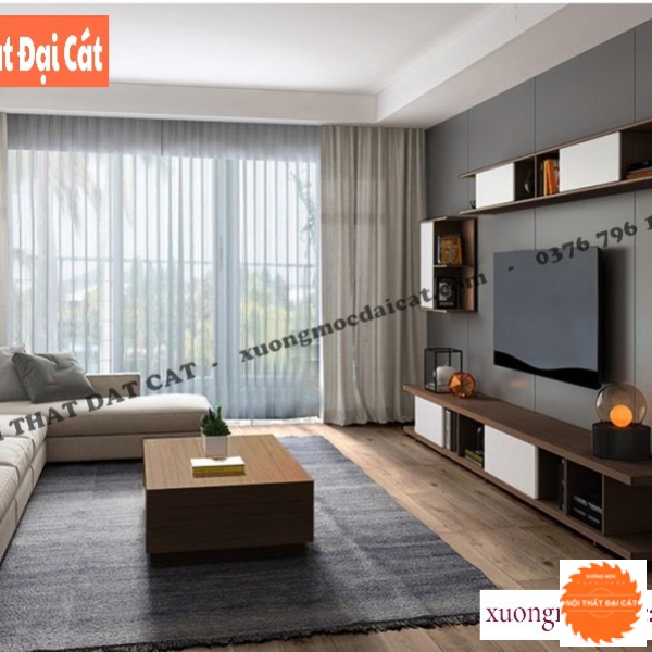 Kệ tivi gỗ phòng khách dáng thấp KTV417