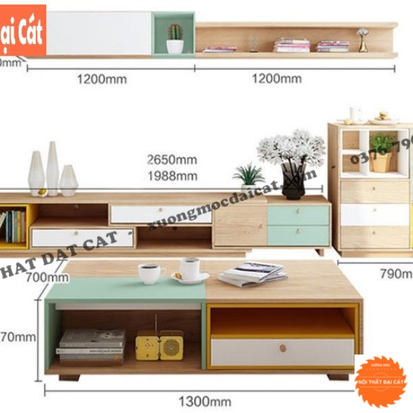 Kệ tivi phòng khách gỗ MDF thiết kế ấn tượng KTV419
