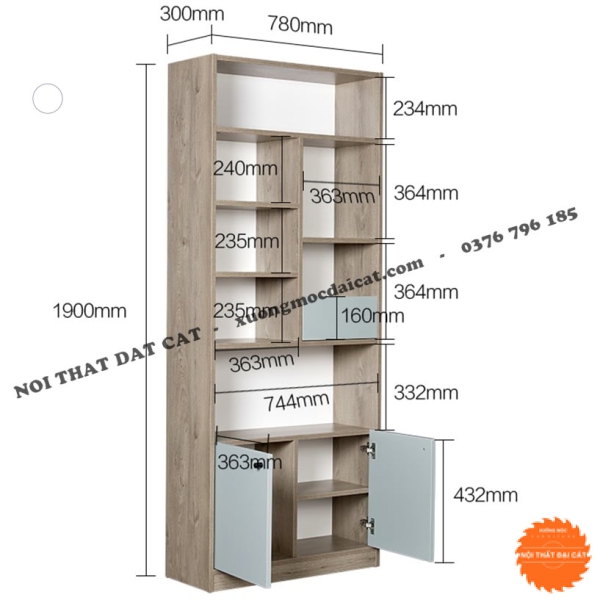 Kệ để sách hiện đại bằng gỗ MDF cao cấp KS185