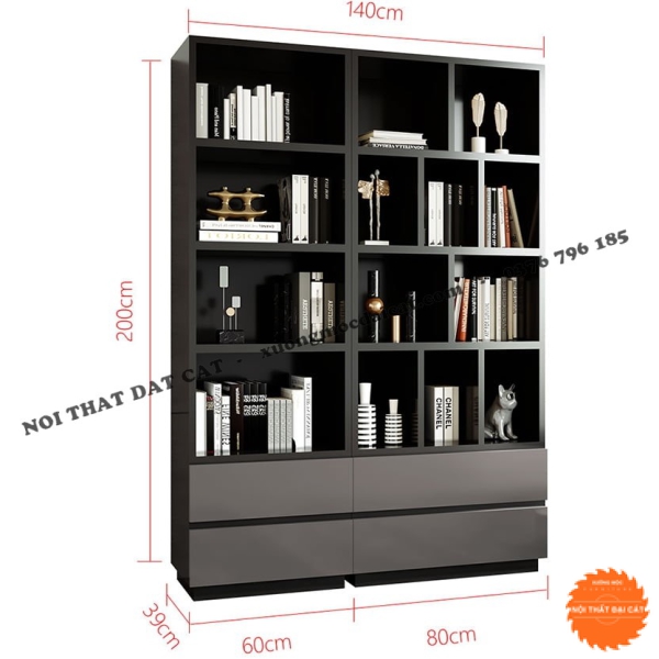 Tủ hồ sơ tone xám chì hiện đại THS084