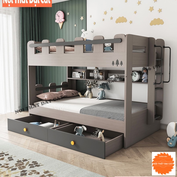 Giường tầng gỗ cao cấp cho bé GT124