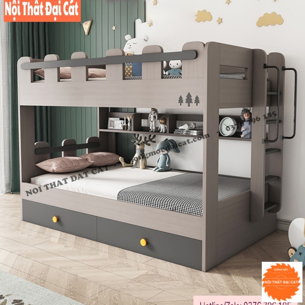 Giường tầng gỗ cao cấp cho bé GT124