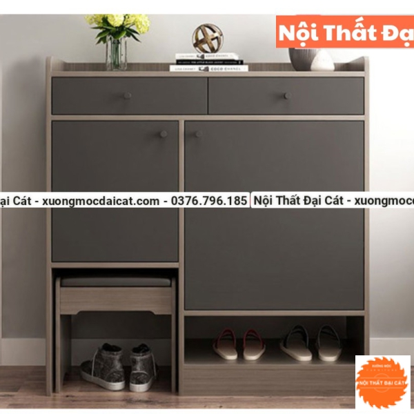Tủ giày gỗ kèm ghế tiện dụng TG230