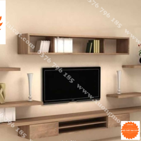 Kệ tivi kết hợp trang trí phòng khách KTV249