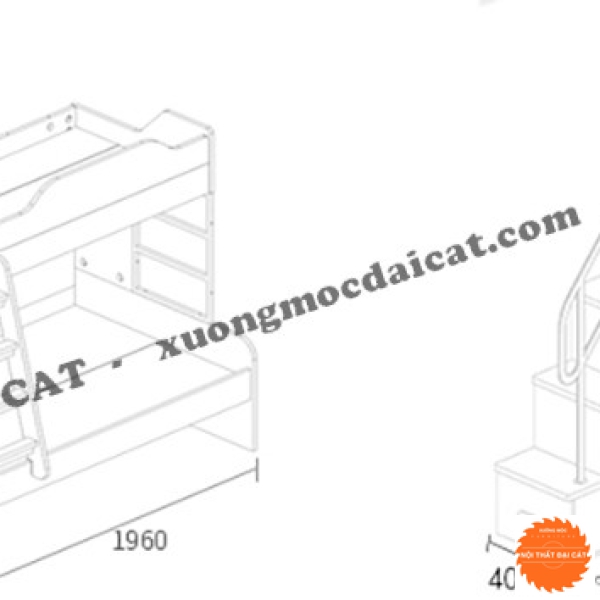 Giường tầng tiết kiệm diện tích phòng ngủ GT126